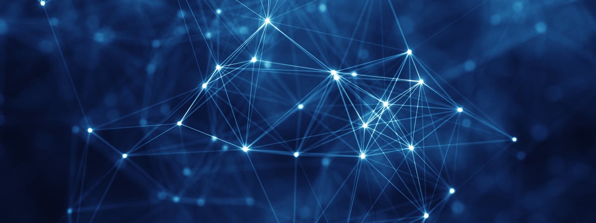 Abstract Digital Network Background With Glowing Nodes And Connecting Lines